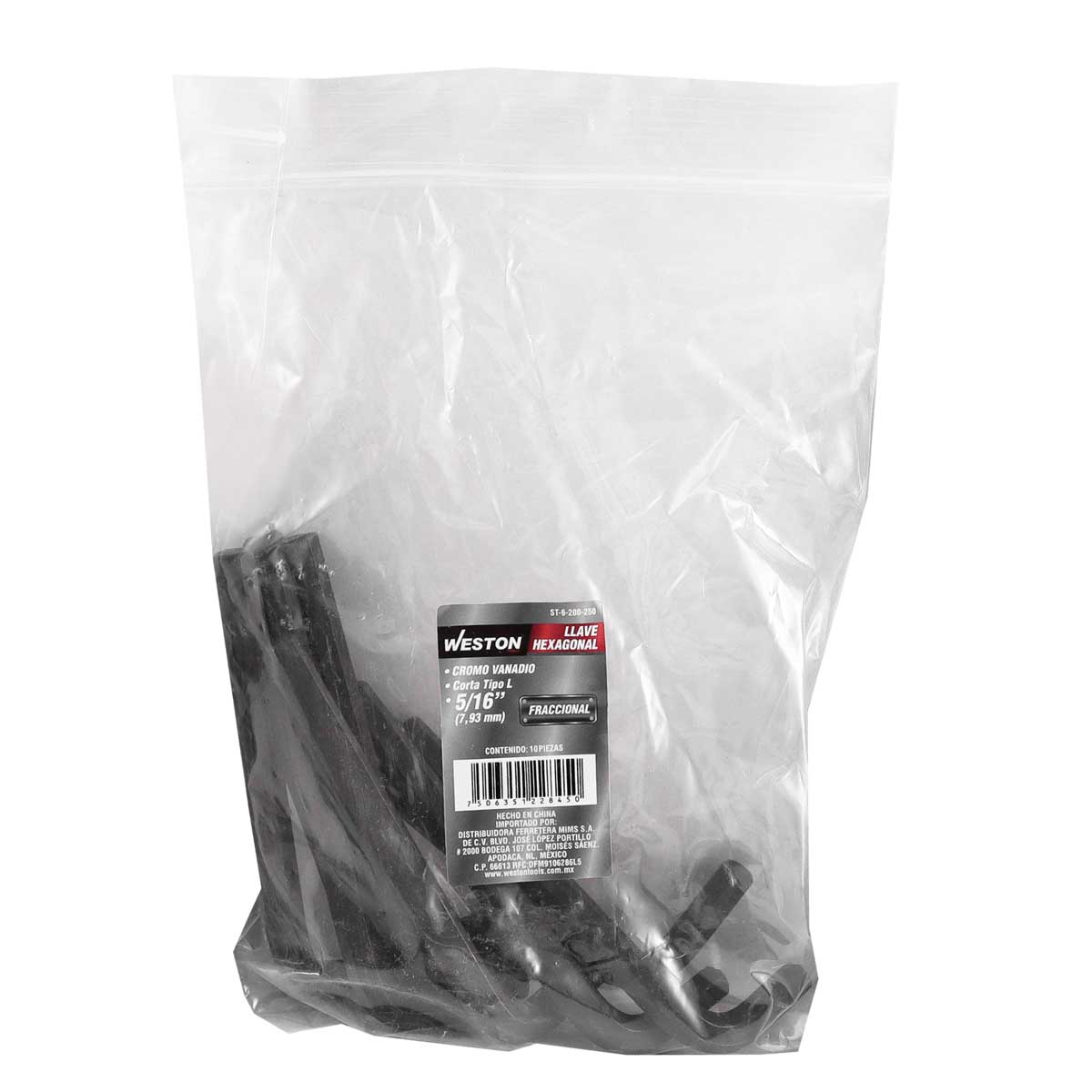 Llave Hexagonal L Corta Crv  5/16"  (precio X Pza - Empaque C/10 Pzas)