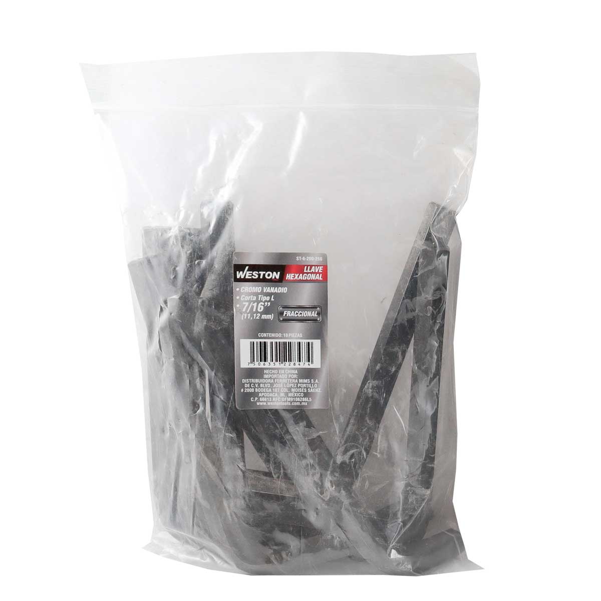 Llave Hexagonal L Corta Crv  7/16"  (precio X Pza - Empaque C/10 Pzas)