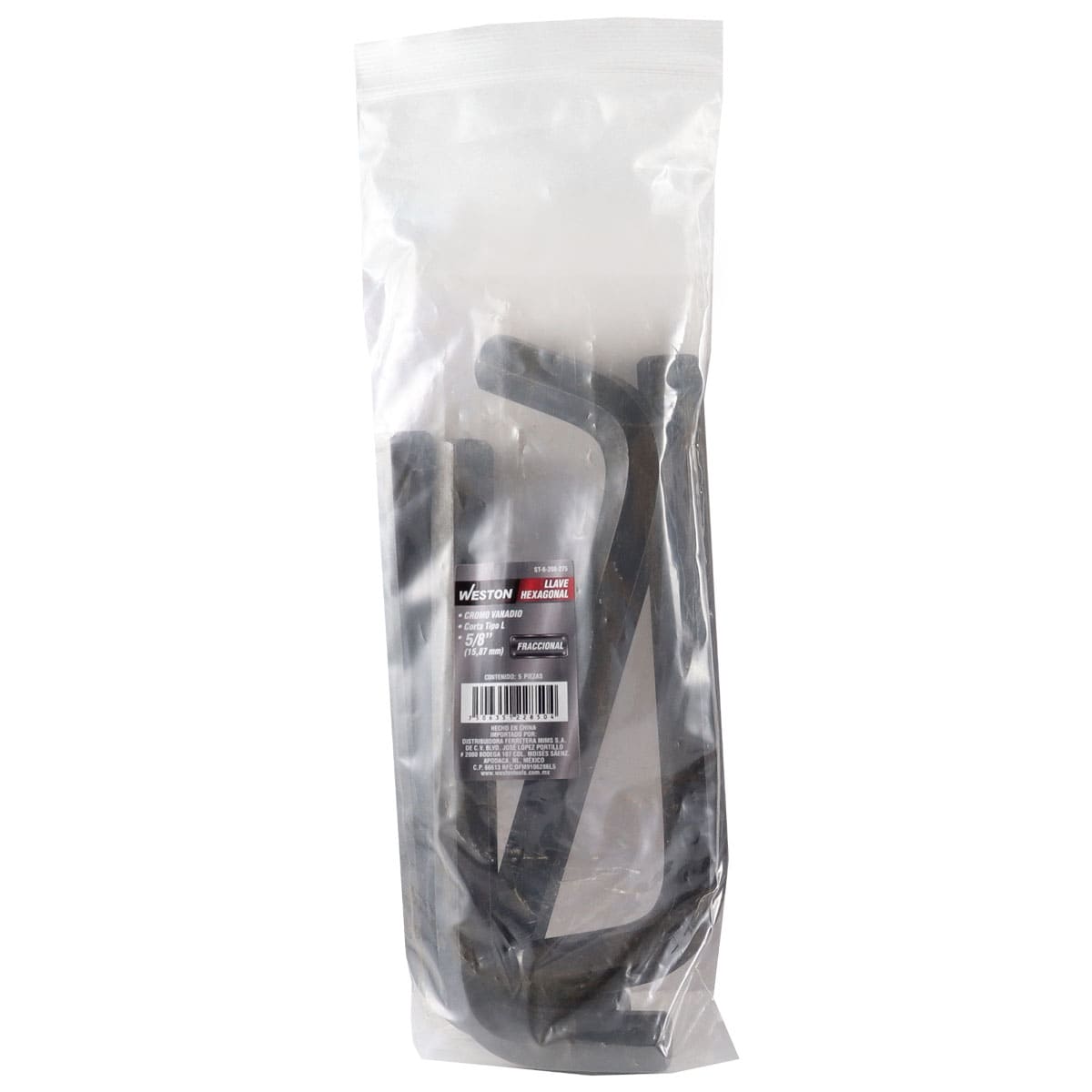 Llave Hexagonal L Corta Crv  5/8"  (precio X Pza - Empaque C/5 Pzas)