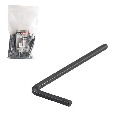 Llave Hexagonal L Corta Crv  2,5MM  (precio X Pza - Empaque C/50 Pzas)