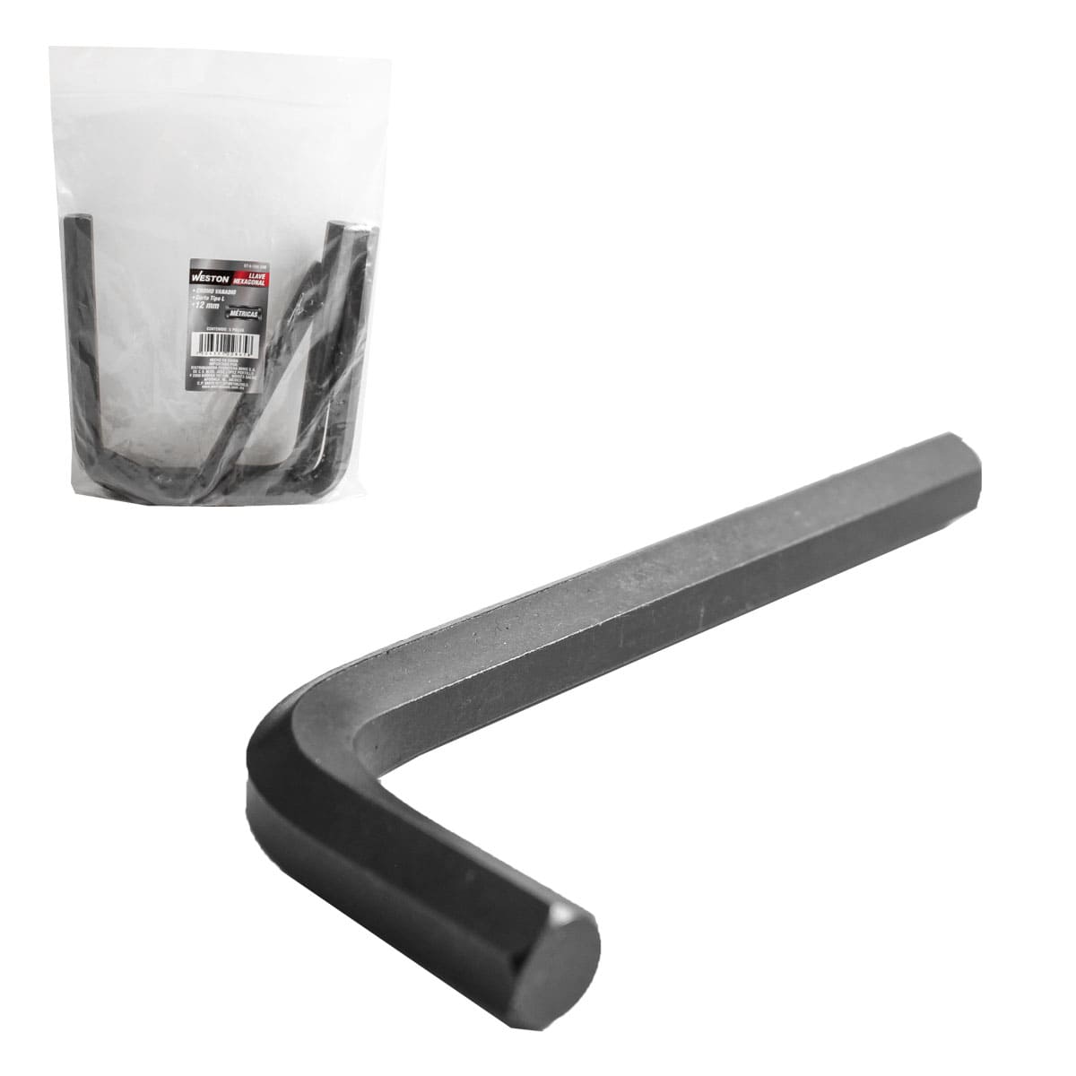 Llave Hexagonal L Corta Crv  12MM  (precio X Pza - Empaque C/10 Pzas)
