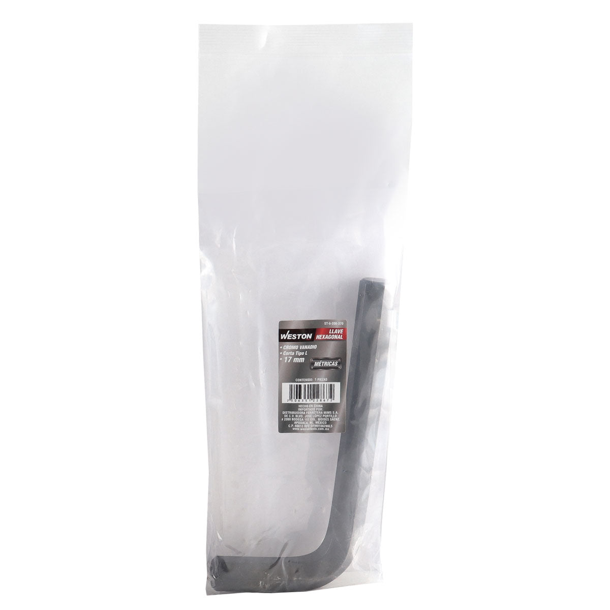Llave Hexagonal L Corta Crv  17MM  (precio X Pza - Empaque C/5 Pzas)