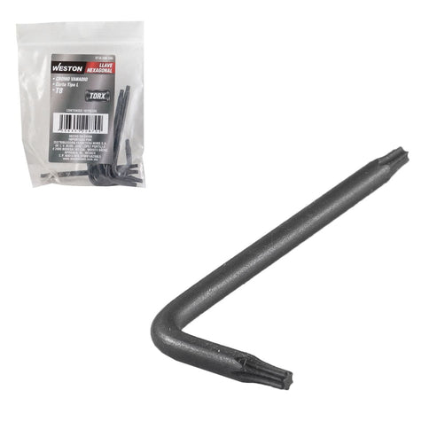 Llave Hex, L Puntas Torx Corta Crv  T8  (precio X Pza - Empaque C/10 Pzas)