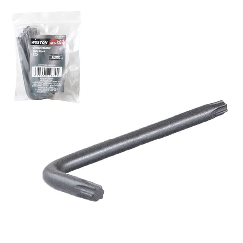 Llave Hex, L Puntas Torx Corta Crv  T25  (precio X Pza - Empaque C/10 Pzas)