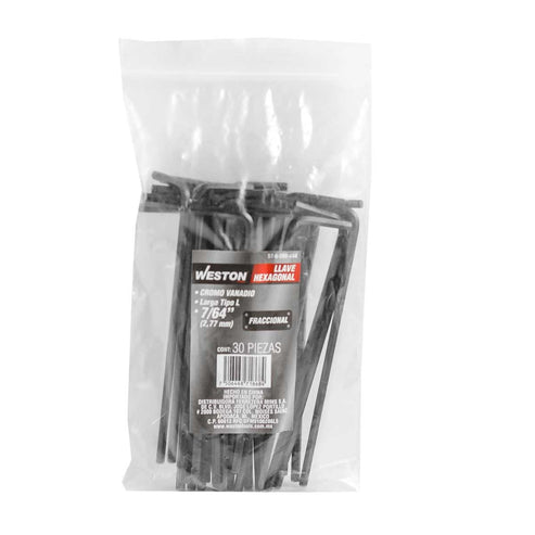 Llave Hex, L Larga 7/64" (precio X Pza - Empaque C/30 Pzas)