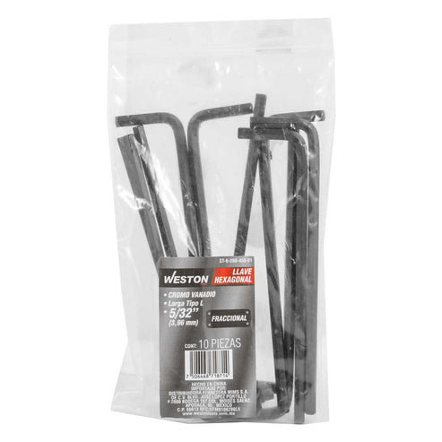 Llave Hex, L Larga 5/32'' (precio X Pza - Empaque C/10 Pzas)