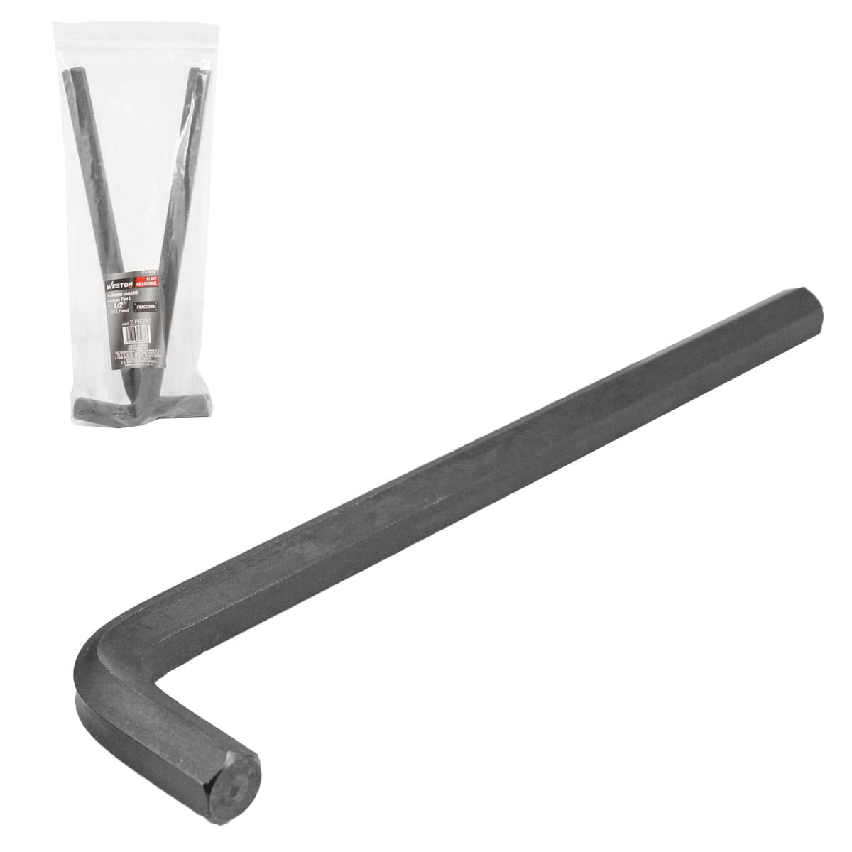 Llave Hex, L Larga 1/2'' (precio X Pza - Empaque C/2 Pzas)