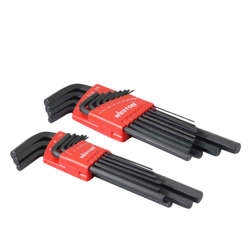 DE 22 LLAVES HEX LARGAS CRV 1.5 A 10MM / 0.05" A 3/8" ST-6-200-650