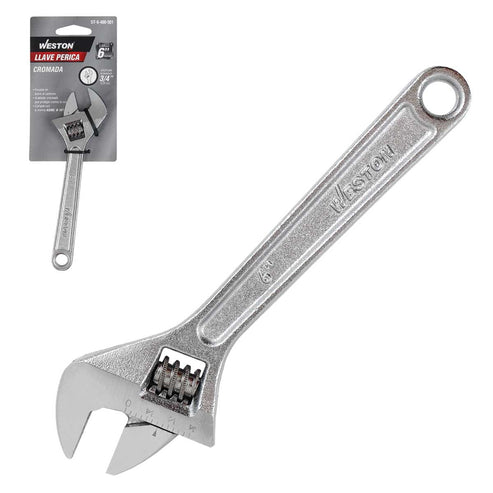 Llave Perica Cromada 6" (caja c/6 Pzs - Precio X Pieza)