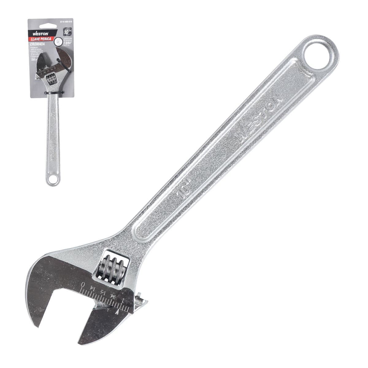 Llave Perica Cromads 10" (caja c/6 Pzs - Precio X Pieza)