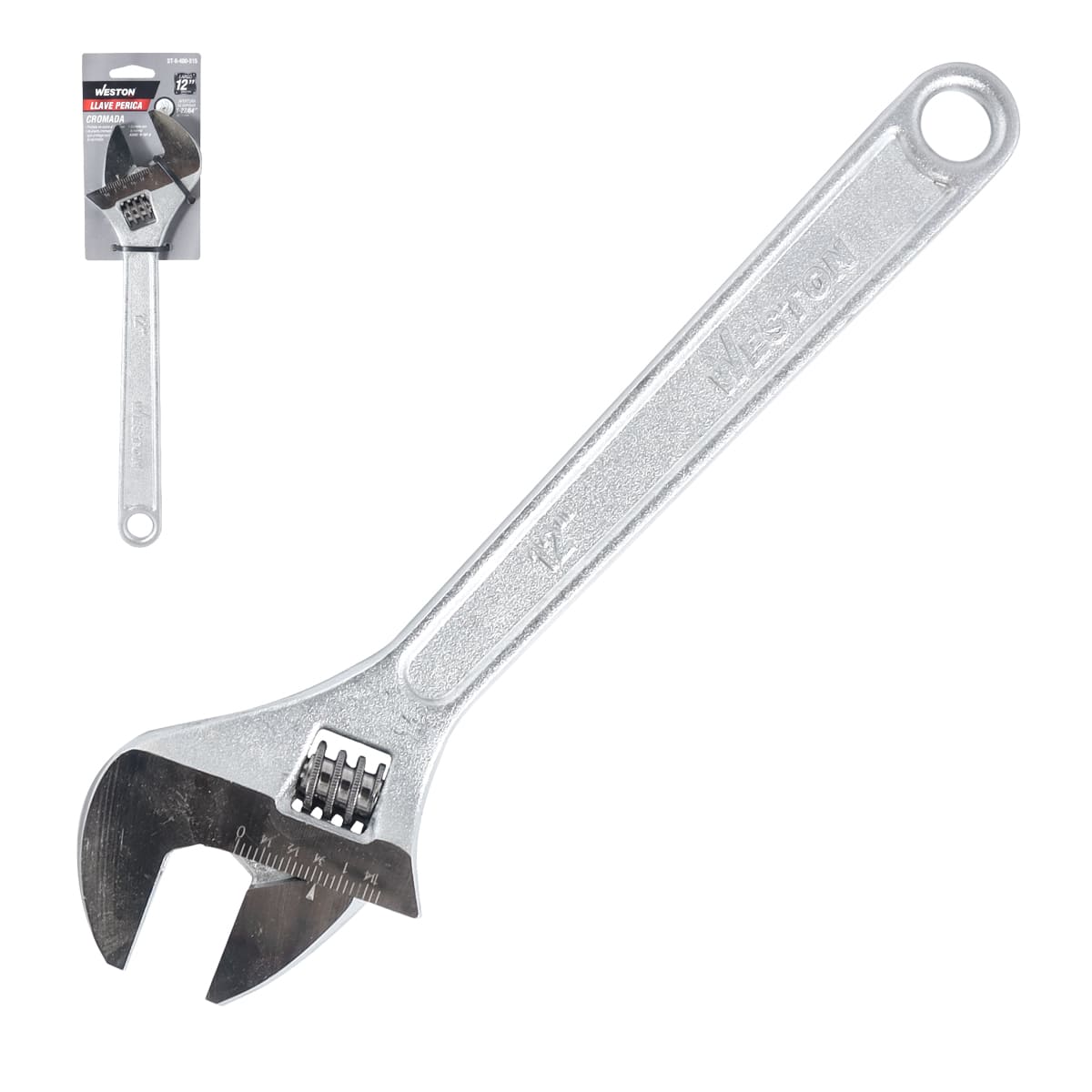 Llave Perica Cromada 12" (caja c/6 Pzs - Precio X Pieza)