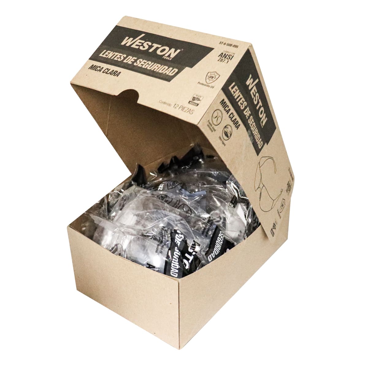 Lente de Seguridad Claro de Policarbonato con Protección UV | ST-6-500-095