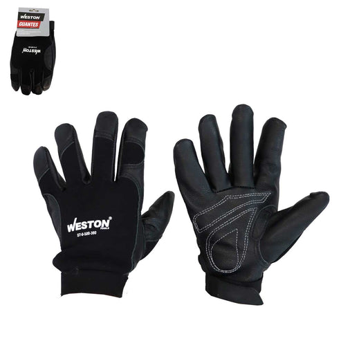 Guante De Trabajo De Piel De Res Uso General Ajustable Gancho Y Felpa Pulgar Keystone 9.5" | ST-6-500-360