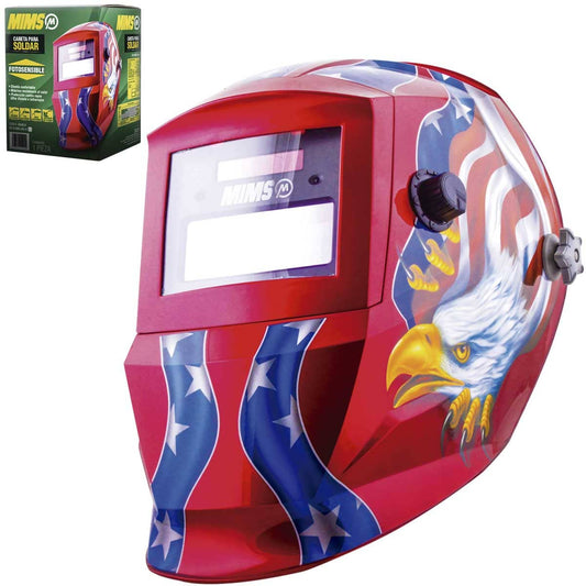 Careta Para Soldar MIMS Águila Sencilla Rojo/Azul | ST-6-500-445-4