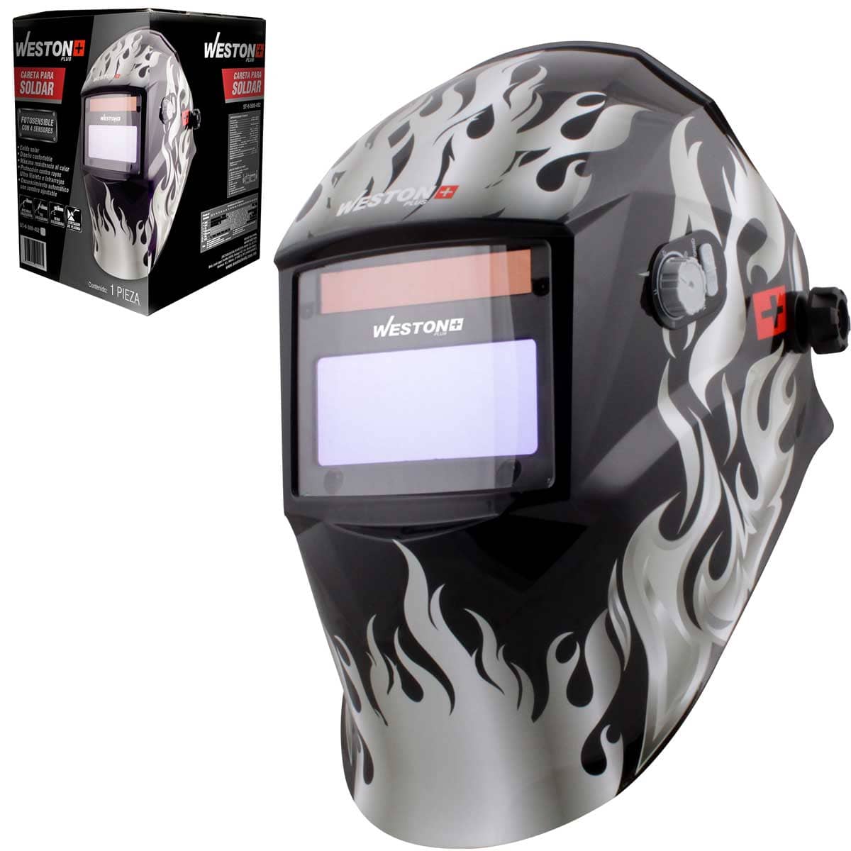 Careta Para Soldar Weston Plus 4 Funciones 4 Sensores TIG ≥5 Amp | ST-6-500-452