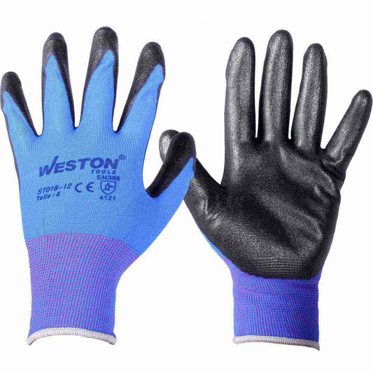 Guante Nylon Con Nitrilo Espumado 13G Negro 8 (Precio X Par - Empaque Con 10 Pares) | ST018-12