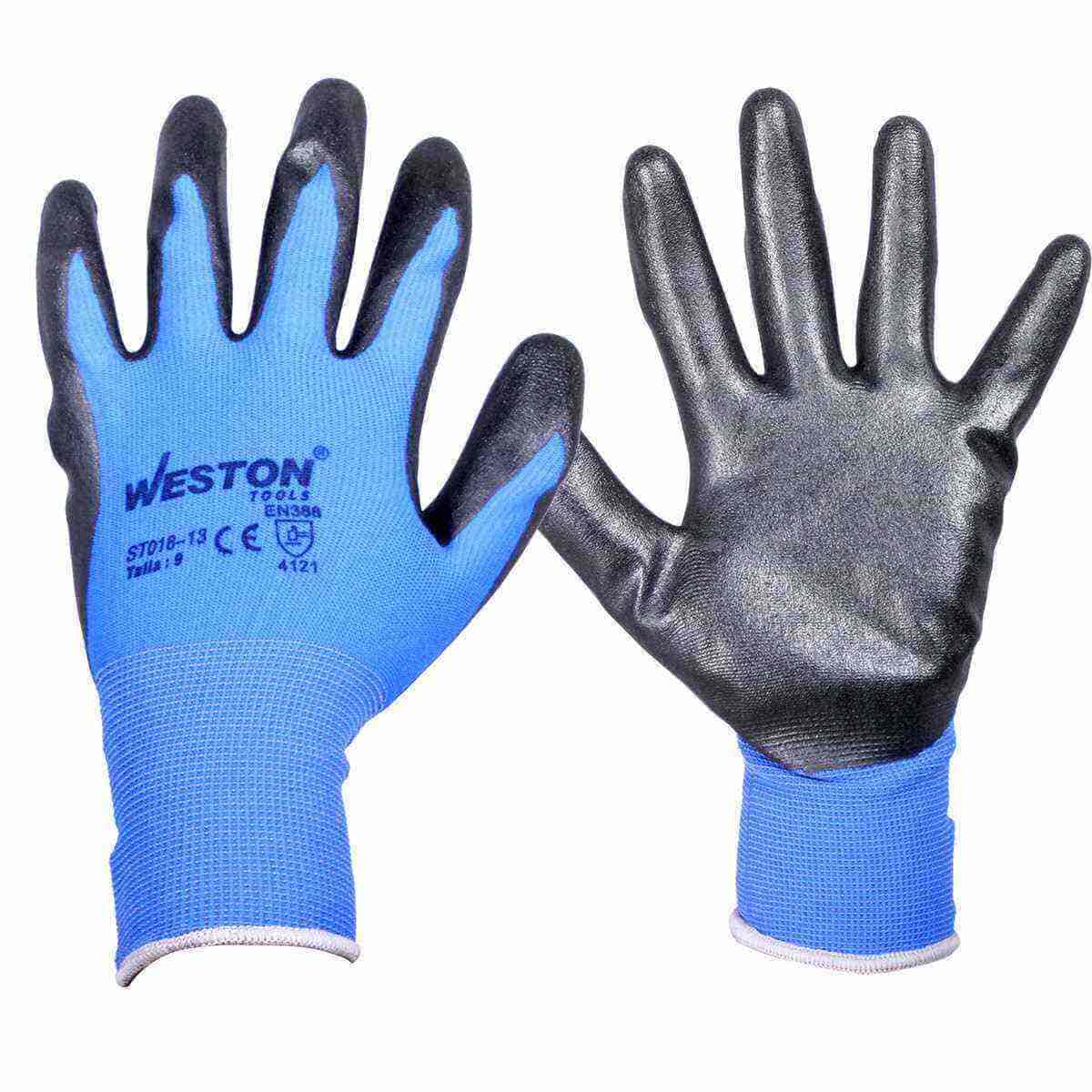 Guante Nylon Con Nitrilo Espumado 13G Negro 9 (Precio X Par - Empaque Con 10 Pares) | ST018-13
