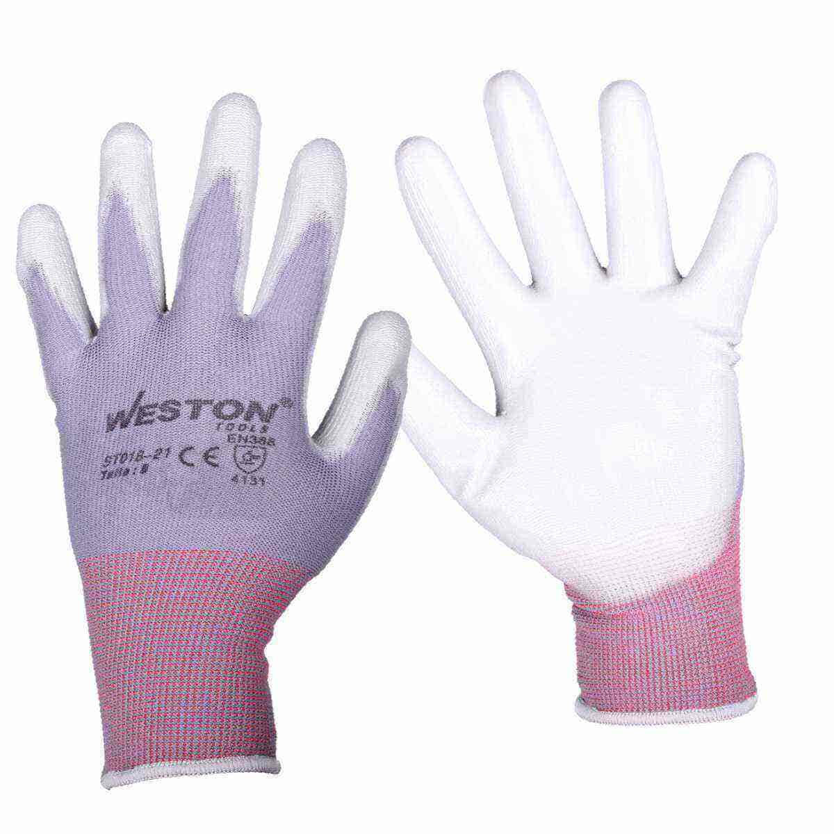 Guante Nylon Con PU 13G Con Palma Gris 8 (Precio X Par - Empaque Con 10 Pares) | ST018-21
