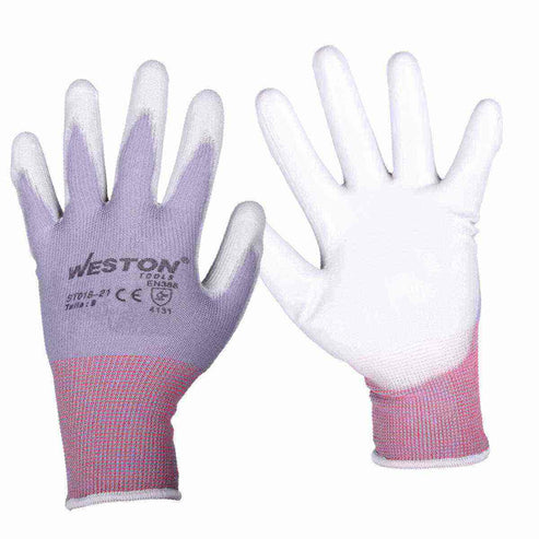 Guante Nylon Con PU 13G Con Palma Gris 8 (Precio X Par - Empaque Con 10 Pares) | ST018-21