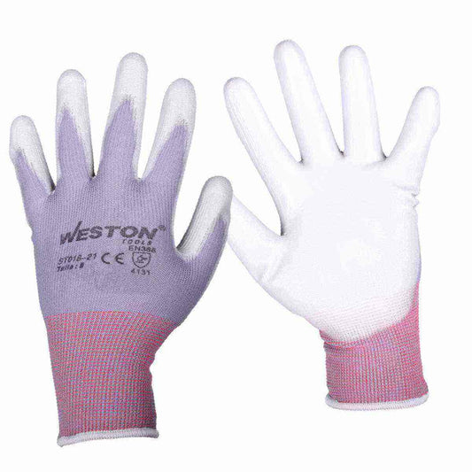 Guante Nylon Con PU 13G Con Palma Gris 8 (Precio X Par - Empaque Con 10 Pares) | ST018-21