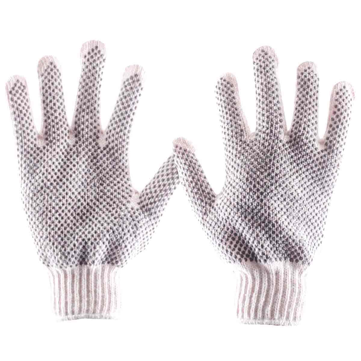 Guante Algodón Blanco Con Puntos PVC Unitalla (Precio X Par - Empaque Con 10 Pares) | ST020-10