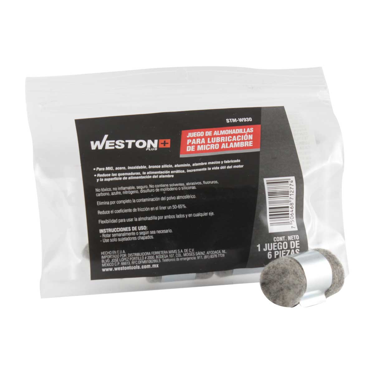 Almohadilla Para Lubricación de Micro Alambre 6 Pzas | STM-W930