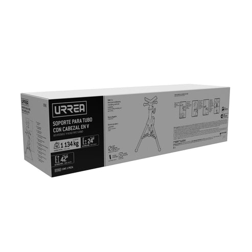 Soporte Para Tubo Con Cabezal En V Ajustable De 24 A 42, Urrea STV42