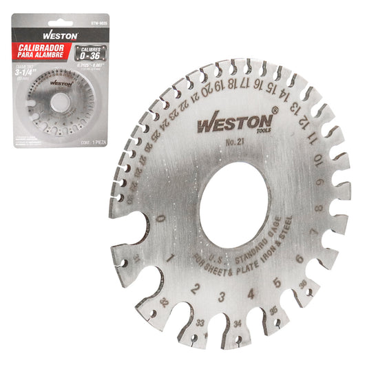 Calibrador para ALAMBRES 0 - 36 (0.3125""- 0.007"") | STW-9035