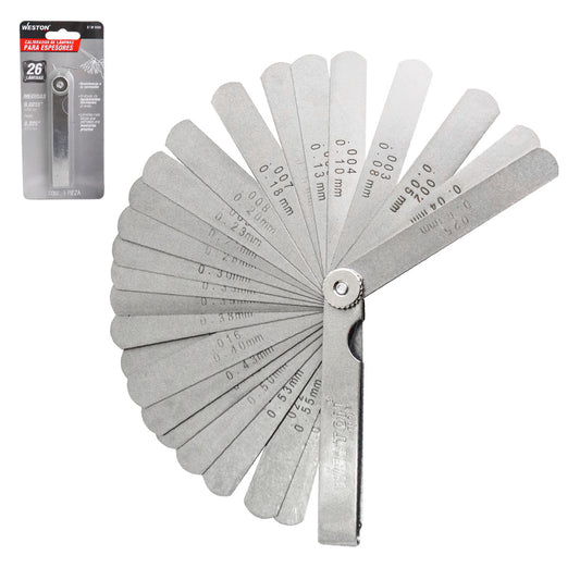 Calibrador de Lainas para Espesores 0.0015 - 0.025" (26 Medidas) | STW-9055