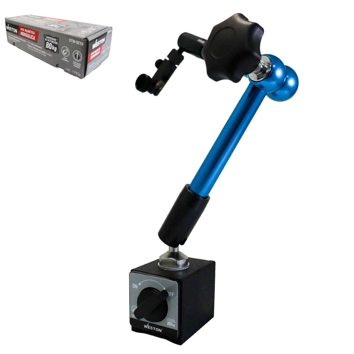 Base Magnética Hidráulica Capacidad Retención 80 KG | STW-9210