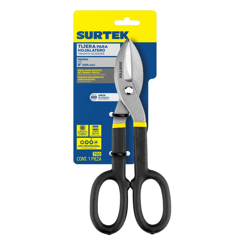 Tijeras Para Hojalatero Con Mango Rubber Grip 8, Surtek T00