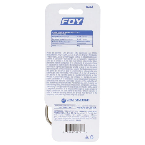 Tijeras Para Bordar 3-3/4, Foy TIJB3