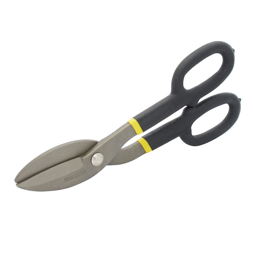 Tijeras Para Hojalatero Con Mango Rubber Grip, Angulada 10, Surtek TJH10A