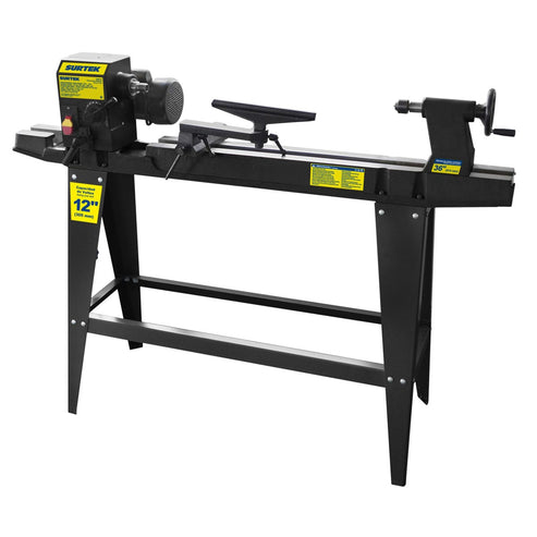 Torno Para Madera Velocidad Variable 12 3/4 HP, 550 W, Surtek TM612