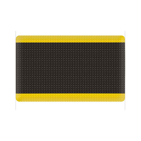 Tapete Antifatiga Tipo Diamante Negro/Amarillo 9/16" x 36" x 120" | TP-1310
