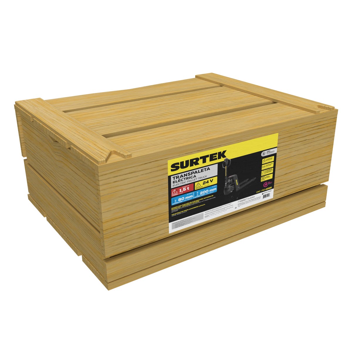 Transpaleta Eléctrica, 1.5 Ton, Surtek TREP15