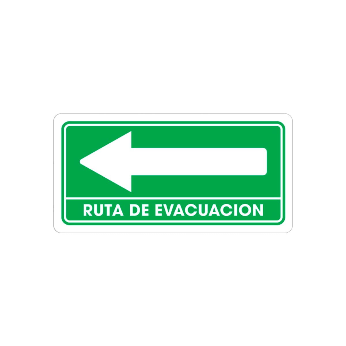 Señalamiento Ruta Evacuación Izquierda 15 x 30CM | TS-0025