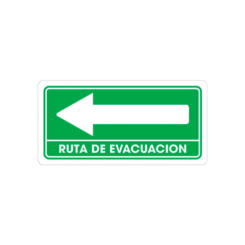 Señalamiento Ruta Evacuación Izquierda 15 x 30CM | TS-0025