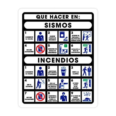 Señalamiento Sismo/Incendio 25 x 35CM | TS-0050