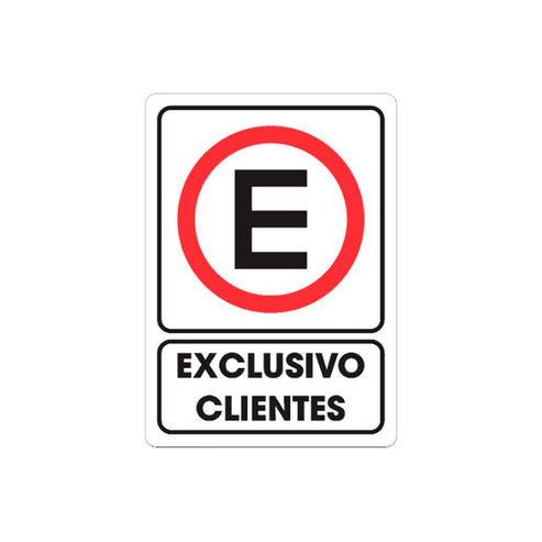 Señalamiento Estacionamiento Exclusivo Clientes 25 x 35CM | TS-0190