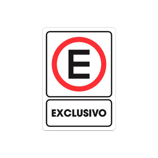 Señalamiento Estacionamiento Exclusivo 25 x 35CM | TS-0225