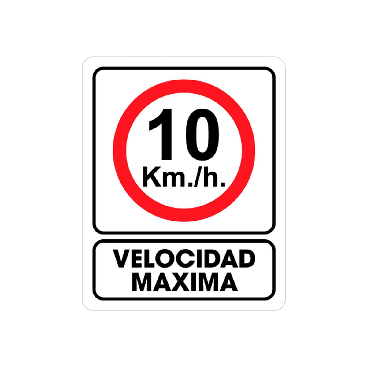 Señalamiento 10 KM/H Máx 25 x 35CM | TS-0250