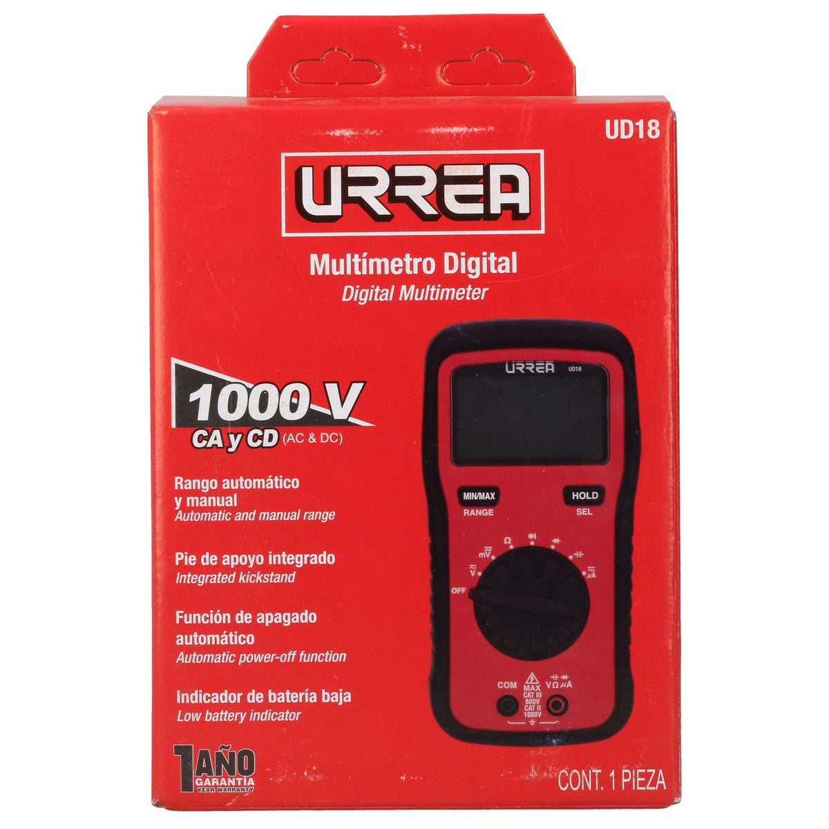 Multímetro Digital Compacto Autorango, Urrea UD18
