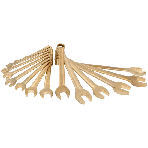 Juego De Llaves Combinadas De Bronce-Aluminio Antichispa Métricas, 12 Puntas, Urrea UH1200FM
