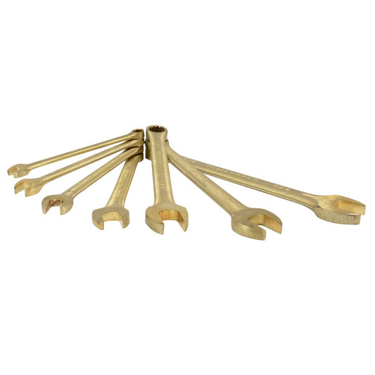 Juego De Llaves Combinadas De Bronce-Aluminio Antichispa En Pulgadas, 12 Puntas, Urrea UH1200H