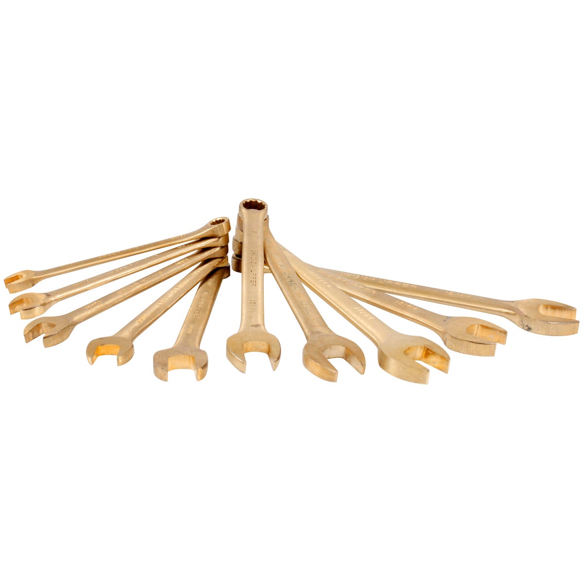 Juego De Llaves Combinadas De Bronce-Aluminio Antichispa Métricas, 12 Puntas, Urrea UH1200KM