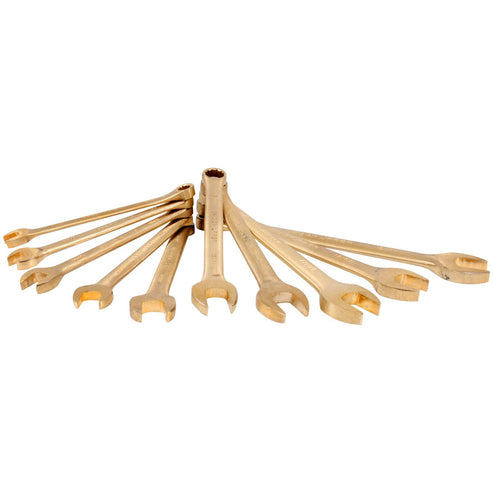Juego De Llaves Combinadas De Bronce-Aluminio Antichispa Métricas, 12 Puntas, Urrea UH1200KM