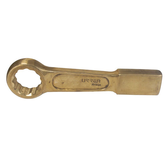 Llave De Golpe Plana De Bronce-Aluminio Antichispa Métrica, 12 Puntas, Urrea UH2736SWM