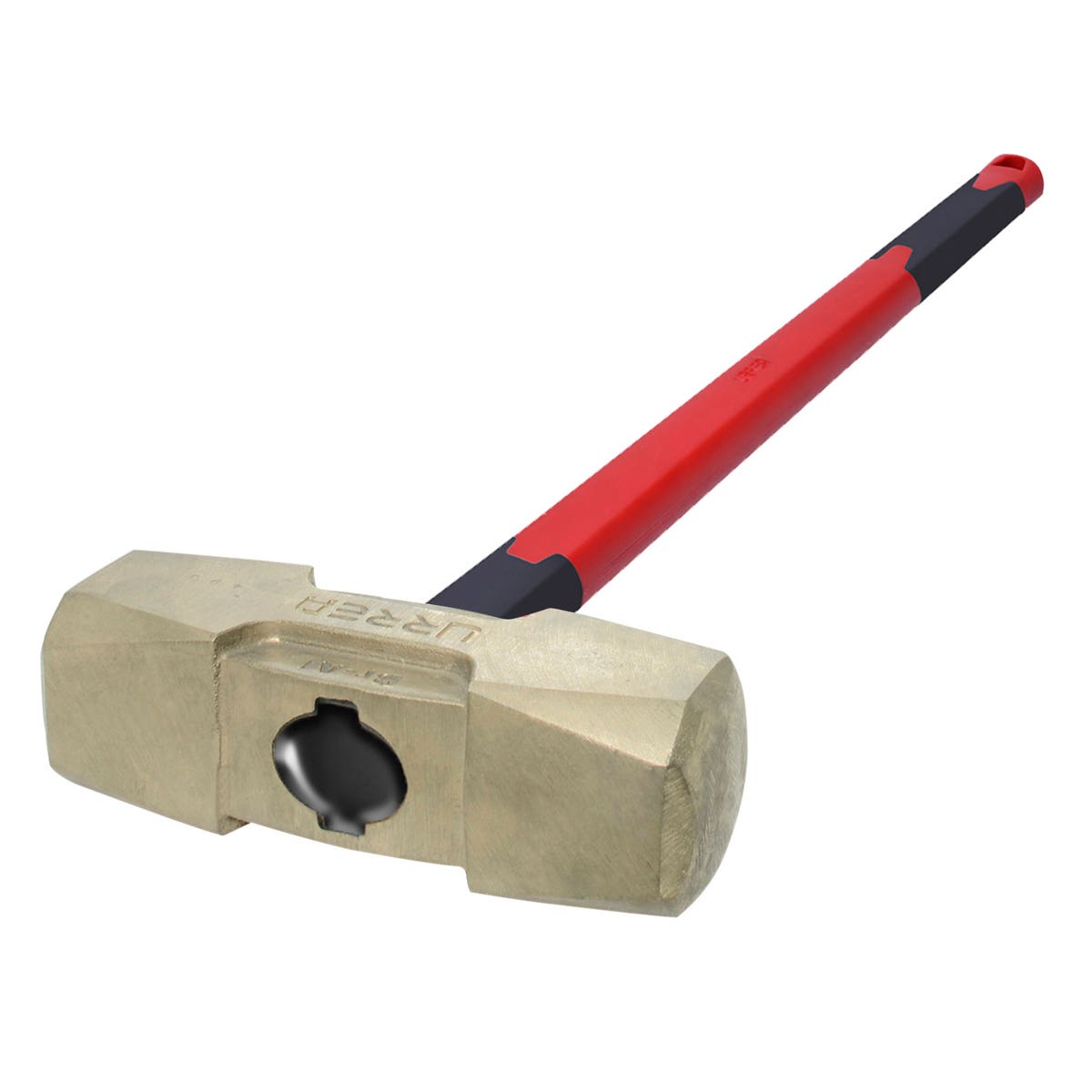 Marro De Bronce-Aluminio Antichispa Con Mango Extra Largo De Fibra De Vidrio De 10lb 34, Urrea UH72FG