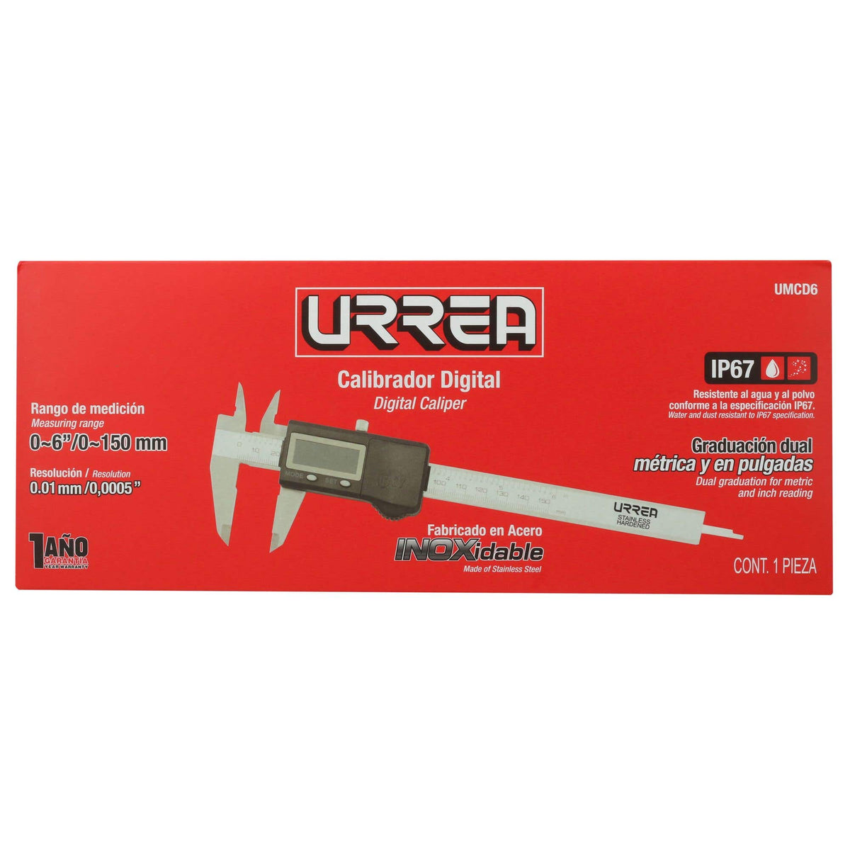 Calibrador Pie De Rey Digital 0-6, Urrea UMCD6